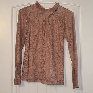 Never worn, Pink long sleeve, Size Small, Lace look, super soft